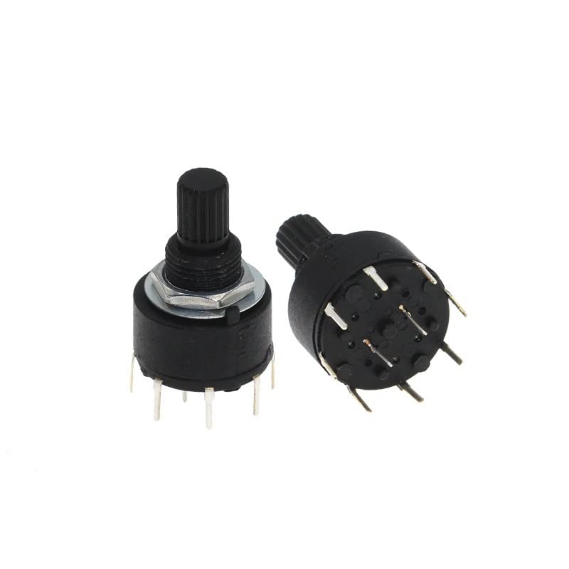 Codificador de interruptor, 10 Uds., RS16, 16MM, interruptor de banda giratoria, 2 polos, 3, 4 posiciones, 1, 5, 6, 8 posiciones, longitud del mango, 15MM, interruptor de banda de eje interruptor e