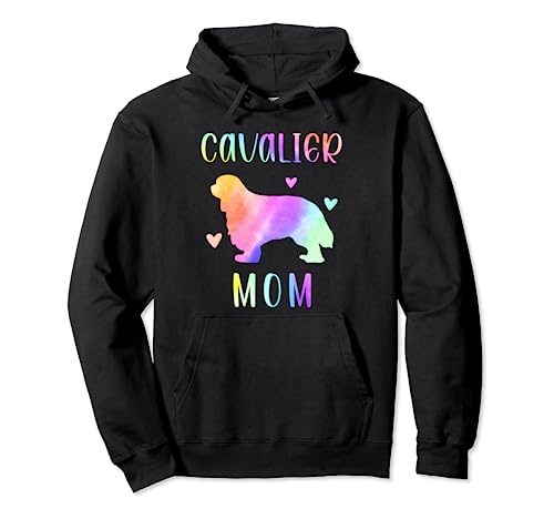 Cavalier Mamma Cavie Cane Mamma Arcobaleno Acquerello Felpa con Cappuccio