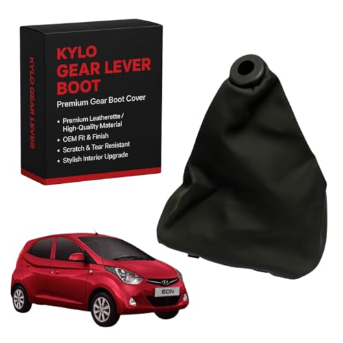 Image of KYLO Leather Gear Shift Cover - Anti-Slip, Durable, Washable Gear Knob Protector for Manual Cars Suitable for (GL Cover EON A)