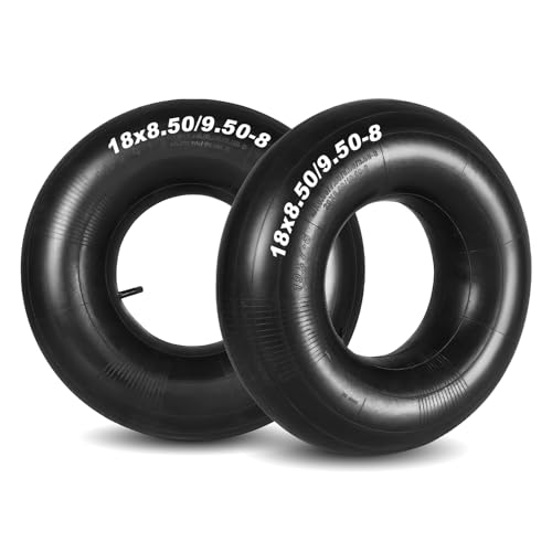NATGAI 2 Pack 18x8.50-8 18x9.50-8 Inner Tubes Replacement Tire Tube with TR-13 Straight Valve Stem Fits Lawn Mowers Yard Tractors Go Karts Golf Carts ATVs Wheelbarrows Hand Trucks