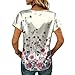 Women Short Sleeve Dressy Casual Loose Silk Shirts Printed Fashion Satin Blouse Summer Round Neck Business Tops