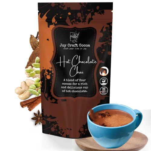 Joy Craft Cocoa Hot Chocolate Chai Natural Mix - Dairy-Free, Spiced Hot Cocoa, Vegan Complete Mixes - Just Add Water – Hot Chocolate Bag 6 Oz Each #TOP20