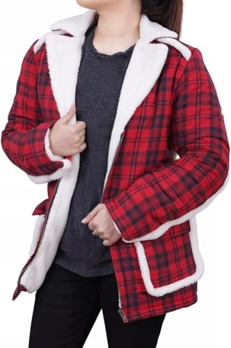 ジャケット・アウター CHECKERED FLAG FUR BLOUSON MDOWNFIELDJACKET_RED_BLACKPLAI