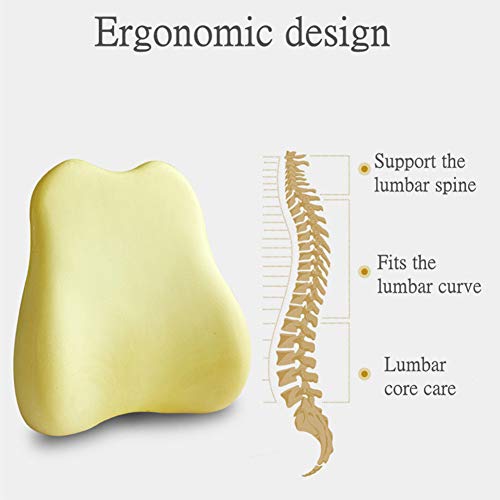 Coussin de soutien du dos lombaire beige pour fauteuil ergonomique et voiture - 3