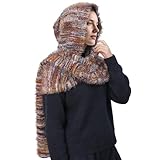 Women Men Fashion Shawl Scarf Cape | Multifunctional Hooded Cowl | Medieval Linen Cotton Cowl Hood |Vintage Goth Costume (Colorful Style)