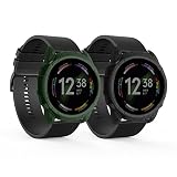 kwmobile 2X Sport Schutzhülle kompatibel mit Fossil Gen 6 Men's Smartwatch - Silikon Hülle Cover ohne Tracker Schwarz Dunkelgrün