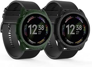 kwmobile 2X Sport Schutzhülle kompatibel mit Fossil Gen 6 Men's Smartwatch - Silikon Hülle Cover ohne Tracker Schwarz Dunkelgrün