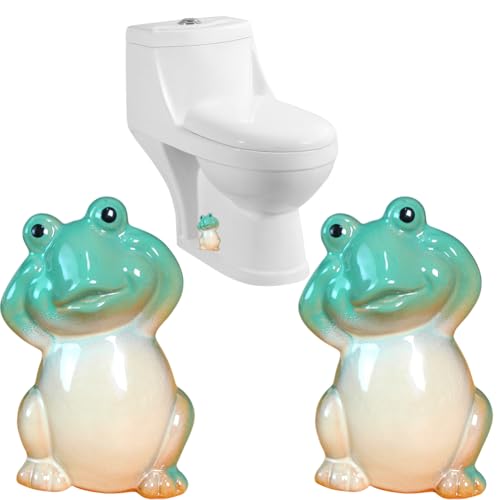 Frog Toilet Bolt Caps Ceramic Toilet Bolt Covers Decorative Toilet Screw Cover Caps, Toilet Caps for Bottom of Toilet, Cute Toilet Bowl Bolt Covers for Bathroom Decor, Easy to install (Cyan)