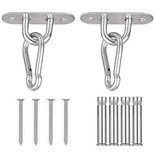 upain Ganchos de Techo 2 Piezas Techo Pared Gancho 304 Stainless Steel Gancho de Soporte de Techo Gancho de Techo Colgante para Colgar Silla Lámpara Colgante Columpio Yoga
