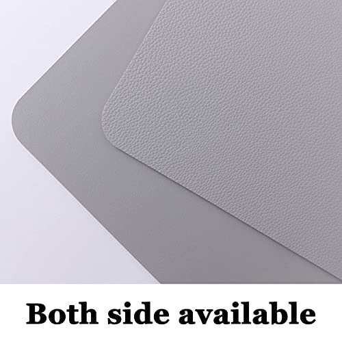 Wipeable Placemats Leather Table Mats Waterproof Heat-Resistant Easy To Clean For Dining Table Set Kitchen Table (4, Slate Grey) #TOP2