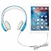 KPTEC [Volume Limited] Kids Safety Foldable On-Ear Headphones with Mic, Volume Controlled at Max 93dB to Prevent Noise-induced Hearing Loss (NIHL), Passive Noise Reduction, Wired Earbuds,Blue