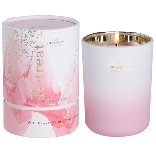 Image of Luxury Scented Candle Gifts for Women | Aromatherapy Natural Wax Blend | 45 Hours Burn time | The Copenhagen Company - White Jasmin, Bergamot & Vanilla (7oz)