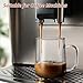 CMLKLZD Glass Coffee Mugs, 14 oz Glass Coffee Cups with Acacia Wood Lids, Clear Borosilicate Glass Mugs with Handles for Cappuccino, Tea, Latte, Hot/Cold Beverages, Wine, Americano, Set of 2
