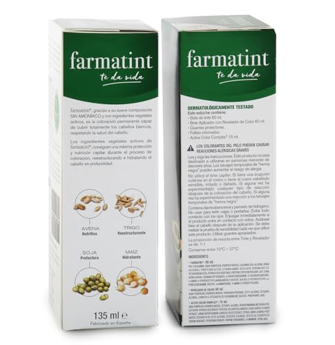 Miniatura 2 de Farmatint Gel 5n Castaño Claro, Tinte Cabello Sin Amoníaco, 135 Ml
