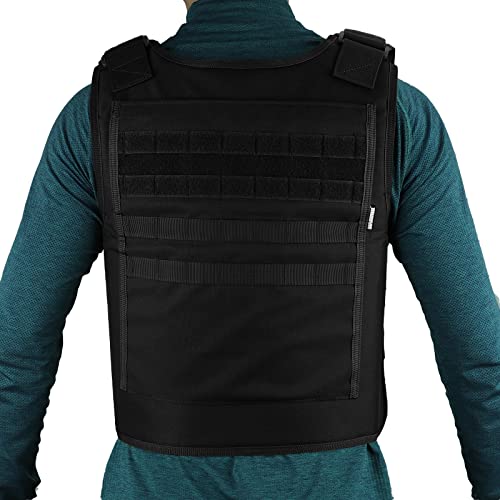 Mgflashforce Tactical Vest For Men, Security Police Fbi Airsoft Vest (Black) #TOP2