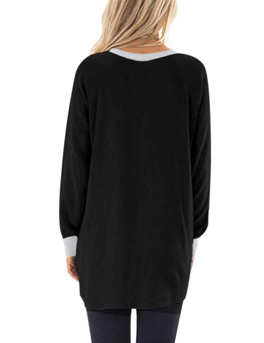 AUSELILY Camicia a Maniche Lunghe da Donna Top con Tasche