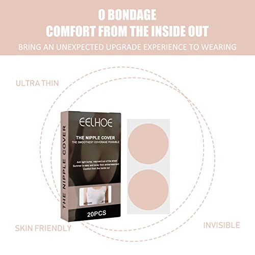 mewmewcat Almofadas anti-rugas,20 peças capas de mamilo invisíveis anti-fricção anti-colisão adesivo