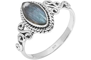 Labradorite Rings for Women: Sterling Silver Statement Ring for Her