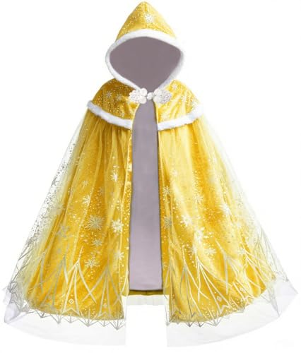 Capa con capucha vellón princesa para niñas 2-4 años miniatura 1
