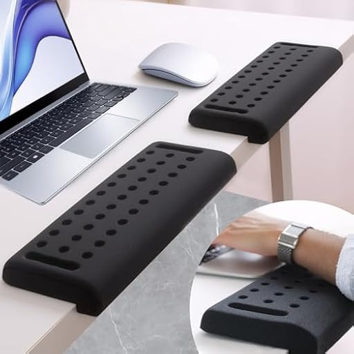 Fentar 2 Piezas Reposamuñecas Teclado Ergonómico, Almohadilla Teclado Reposamuñecas en Forma de L, Reposa Muñecas de Espuma Viscoelástica para Oficina Gaming (Negro) | Ya disponible en tu tienda friki favorita! En mundofriki.es!