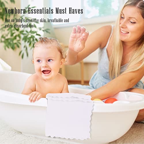 Image of Cute Castle Ultra-Soft Baby Washcloths, 16 Pack - 9 inch by 9 inch, Gentle on Sensitive Skin for Face and Body, Plush, Super Absorbent Wash Clothes for Girls and Boys, White