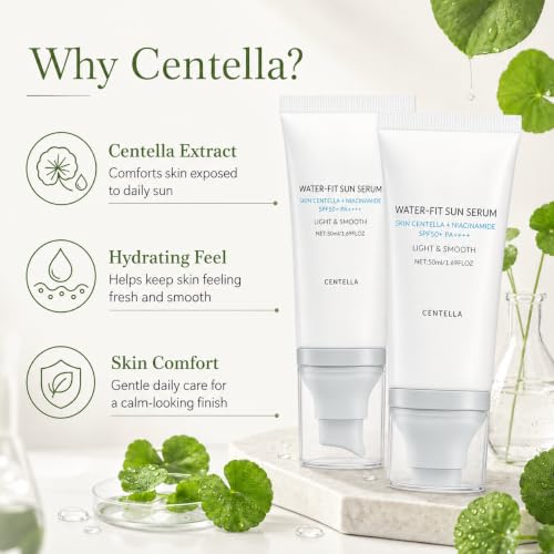 Centella Sunscreen SPF50 PA++++ Serum Lightweight No White Cast 50mlx2 | Lightweight UV Hydrating, Centella & HA, Sensitive Skin — view 5