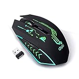 [6-Programmierbare Tasten]: Jede Taste kann durch Installation einer Treibersoftware programmiert werden. Dies macht die Maus intelligenter und erfüllt die unterschiedlichsten Spieleanforderungen für MMO-Spiele (Tipps: Der Spieletreiber ist nur mit Windows kompatibel.). Jeder Mausklick-Test mit 10 Millionen Mausklicks stellt sicher, dass er präzise und dauerhaft ist. Ergonomische Konstruktion, die bequem in die Hand der Spiele passt