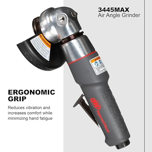 Image of Ingersoll Rand 3445MAX Air Angle Grinder /Cutoff Tool, 4.5 inch Wheel, 12,000 rpm, 0.88 hp, 5 /8 inch-11 Thread, Rear Exhaust