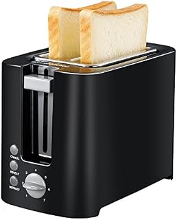 Bonsenkitchen Compact Toaster 2 Slice with Reheat/Cancel/Defrost Functions, 800 Watt 7 Toasting Setting