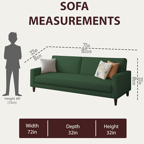 Image of Kathleen 3 Seater Sofa Set for Living Room - Foldable Convertible Couch Furniture for Home, Office or Guest Use, Modern Designer Stylish Comfortable (Green)
