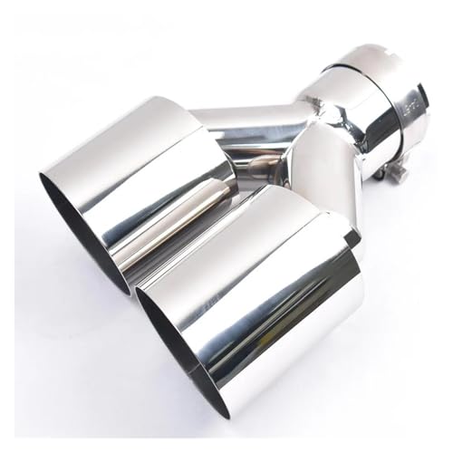 Embout d'échappement coudé universel en acier inoxydable brillant double silencieux 63mm-101mm