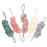 SEWACC 5枚セット 背中用スクラブタオル ロングストリップシャワーバスタオル 肌に優しいバスフラワー 大人向け お風呂用 体全体の洗浄と