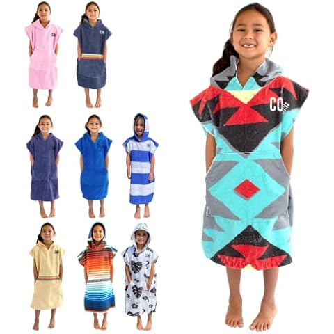 Cor Surf Poncho Changing Towel Robe with Hood and Front Pocket for Kids, Doubles Up As Beach Towel and Blanket, Made of Quick Dry Microfiber, Fits Ages 3-8 Years Old (Tribal) Cover