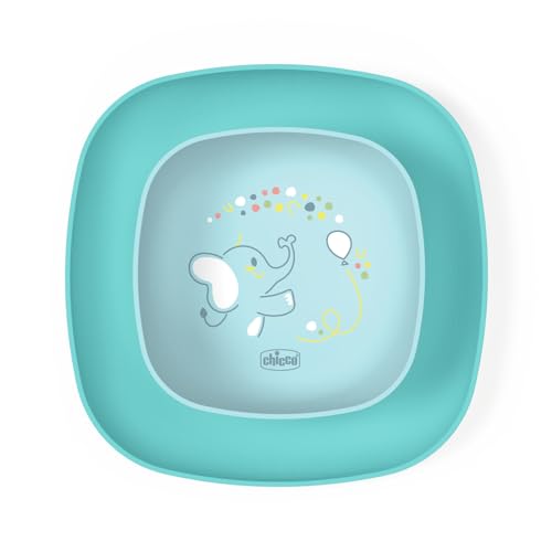 Chicco Set Piatti Bambini, Set Pappa Svezzamento con 1 Piatto Piano e 1 Ciotola, 2 Pezzi, Set piatti impilabili, Ciotola...