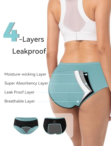 Period Underwear for Women and Teens Heavy Flow Menstrual Panties Incontinence Leakproof 7 Pack4