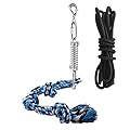 POPETPOP Dog Leashes-Pet Durable Stainless Steel Spring Pole Dog Rope Toys Hanging Exercise Rope Pull with 5M Black Ropes