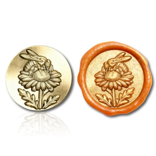 Mceal Wachssiegel Stempelkopf, 3D Relief für DIY Basteln, Hochzeitseinladungen, Geschenkverpackung, Insekten Kollektion-Biene