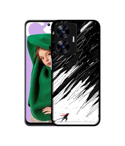 Image of Geometric Strom Design Premium 2D Printed Metal Back Case Cover for Realme C55 4G / Narzo N55 4G