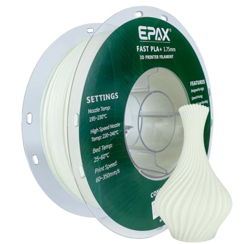Image of EPAX High Speed PLA+ 3D Printer Filament, Fast PLA 3D Printing Filament, 1.75mm, Dimensional Accuracy + /- 0.03 mm, 1KG Spool (Warm White)