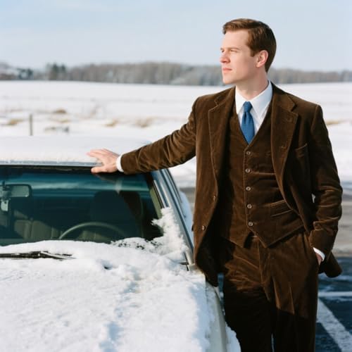 Retro Men Suit Slim Fit 3 Piece Mens Corduroy Suit Formal Casual Corduroy Blazer Vest Pants Set for Wedding Prom Tuxedos3