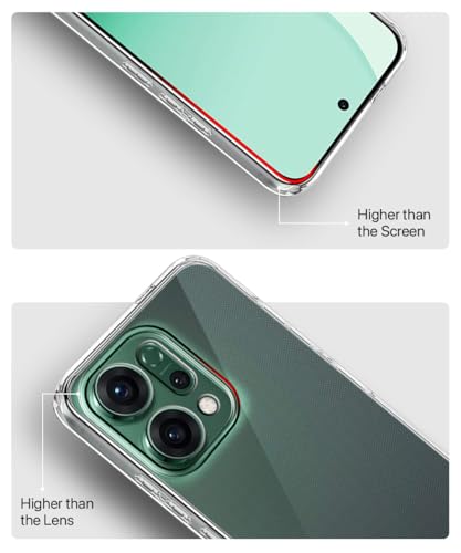 Image of WOW IMAGINE Transparent Back Cover Case for Oppo Reno 14 5G | Raised Bumps for Full Device & Camera Protection Shockproof TPU Silicone Back Case Mobile Cover - Transparent