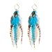 Lureme Indiana Style Jewelry Multicolor Handmade Natural Feather Dangle Earrings (er005514)