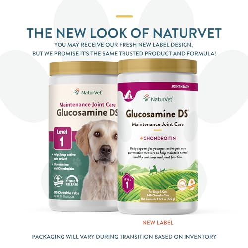 NaturVet – Glucosamine DS - Level 1 Maintenance Care | Preventative Care to Maintain Healthy Cartilage & Joint Function | Enhanced with Glucosamine & Chondroitin | for Dogs & Cats (240 Tablets) - Image 3