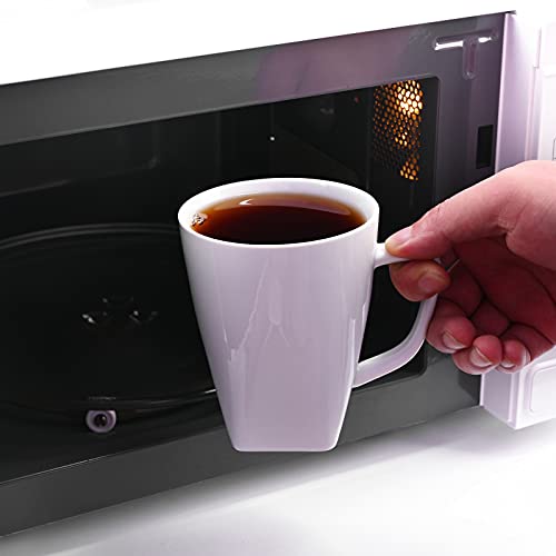 Miicol Porcelain Coffee Mugs Set, White Ceramic Cups For Tea, Milk, Cocoa, Square Bottom, 14 Ounces, Dishwasher & Microwave Safe, Set Of 6 #TOP4