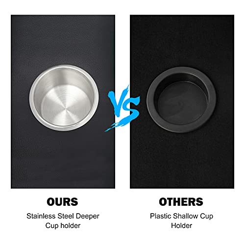 Pexmor Foldable 8 Player Poker Table, Folding Blackjack Casino Card Game Table With Stainless Steel Cup Holders & Padded Rails, Portable Texas Holdem Poker Table (Black) #TOP3