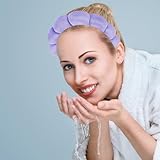 Spa Headband for Women, Makeup Headband Sponge Skincare Headband Soft Terry Cloth Fabric Hairband Hair Accessories for Washing Face, Makeup Removal, Shower, Skincare (Light Purple) - Image 4
