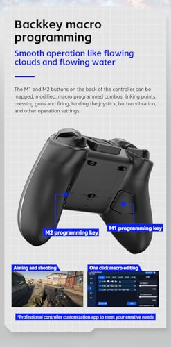 Image of MartZilla Z04 Wireless Gamepad /Controller With Magnetic Charging Dock, 6-Axis Handle, Hall Dual Trigger, Tri-Mode Connectivity, Dual Motor Vibration (Comes With 2 Types Of Button Modules) (Black)