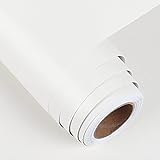 FunStick 36' x 200' Solid White Wallpaper Stick and Peel Matte White Contact Paper Peel and Stick White Wallpaper Thick Removable Self Adhesive Wall Paper for Bedroom Living Room Walls Cabinets Desk