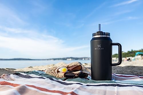 Image of Stanley Quencher H2.0 Tumbler with Straw 64 oz | Flowstate 3-Position Lid | Cup Holder Compatible for Travel | Insulated Stainless Steel Cup | BPA-Free | Black