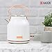 Haden Heritage 1.7 Liter Stainless Steel Electric Kettle, Hot Water Kettle with 360-Degree Base and Auto Shutoff, Ivory & Copper